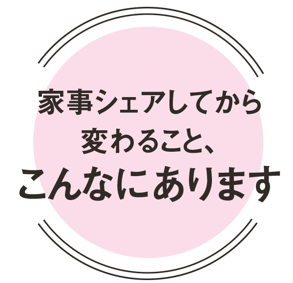 家事シェアしてから変わること、こんなにあります